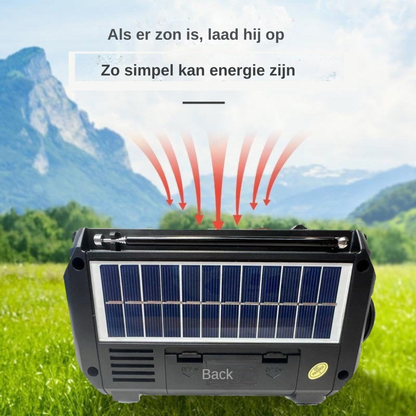 Elite noodradio - Noodradio met zonne energie en handslinger oplaadfunctie.