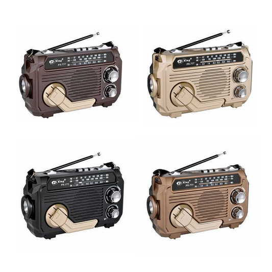 Elite noodradio - Noodradio met zonne energie en handslinger oplaadfunctie.